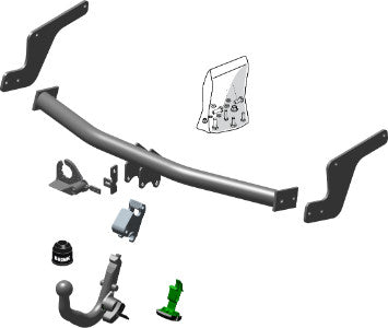 RENAULT LOGAN II Saloon Fixed tow bar, Wiring Harness Included