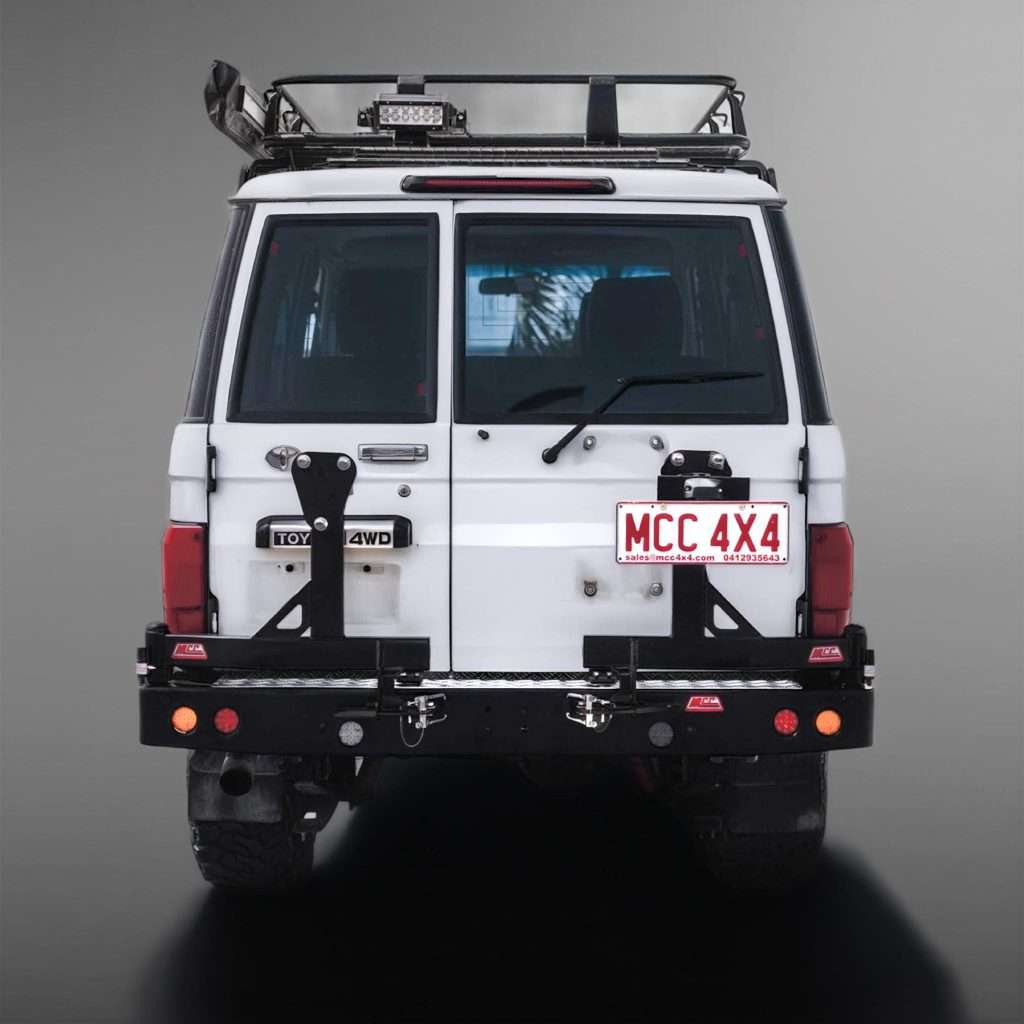 LANDCRUISER 79 Series PICK UP ONLY 2007 - to current: REAR REPLACEMENT BUMPER + WHEEL CARRIER ARM LEFT + RIGHT + TOWBAR