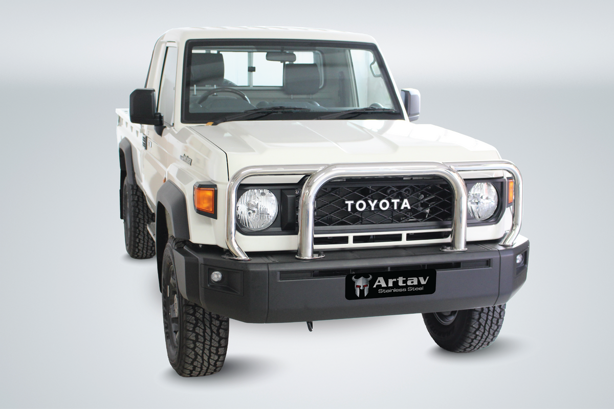 New Toyota Landcruiser 70 Series Grill Guard Stainless 2024 >