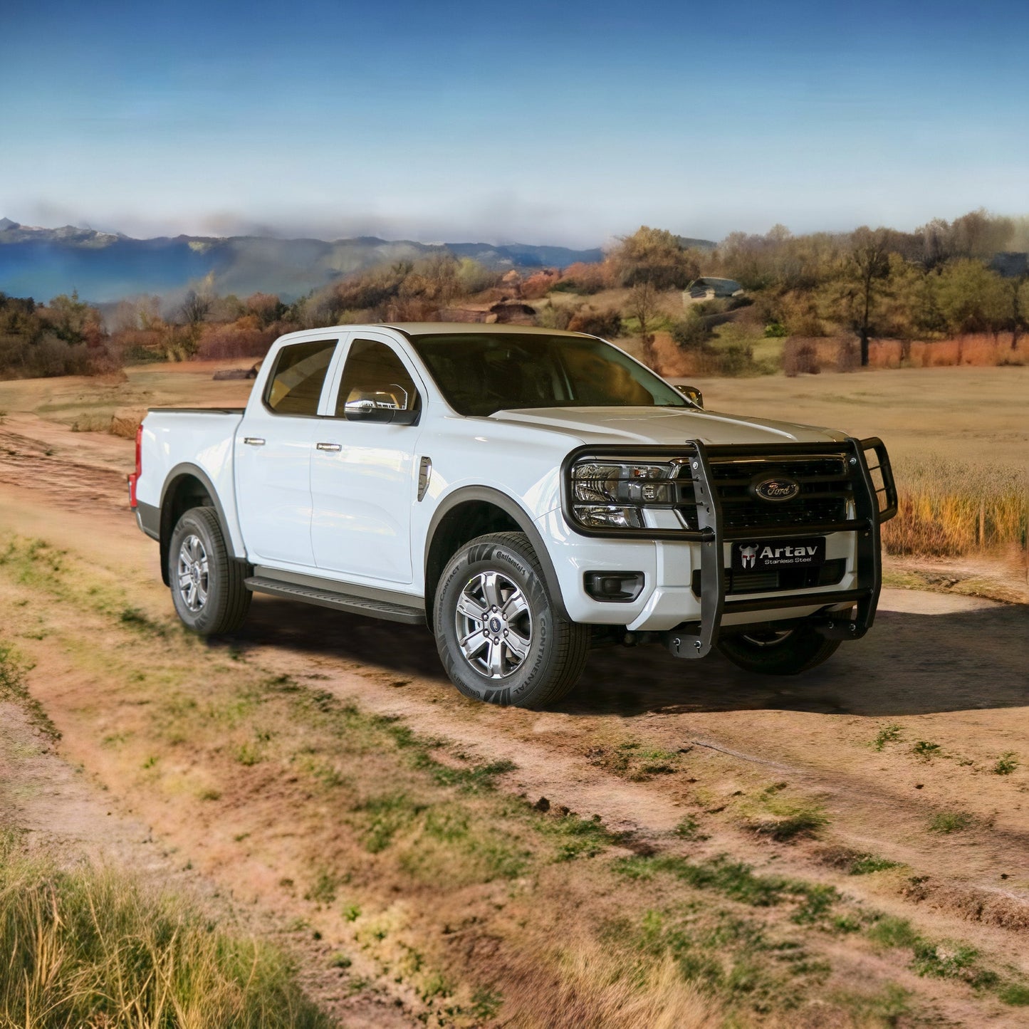 Ford Ranger Next Gen Bushbar (w Wings) Black - Brackets Included 2023 >