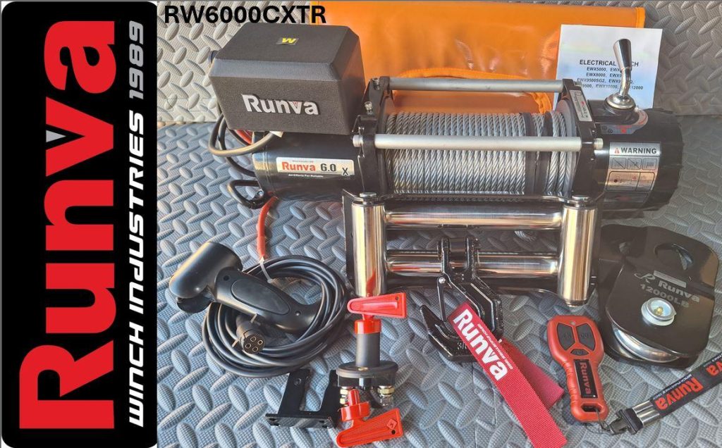 RUNVA WINCH - Steel Cable 6000lbs (2 722Kg) 12V - 2 x Remotes (Wire+Wireless)