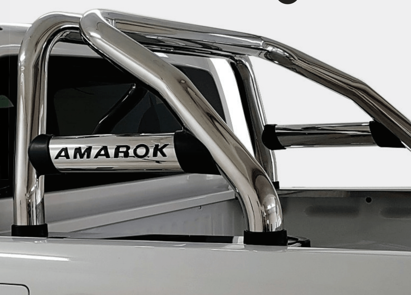 VW Amarok Facelift Sports Bar Stainless (Black Base Plates) 2010 - 2022