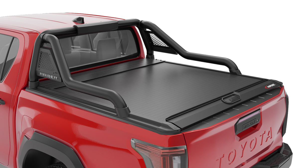 Toyota Raider MY26 Black Long Leg Sports Bar Rollatop Compatible