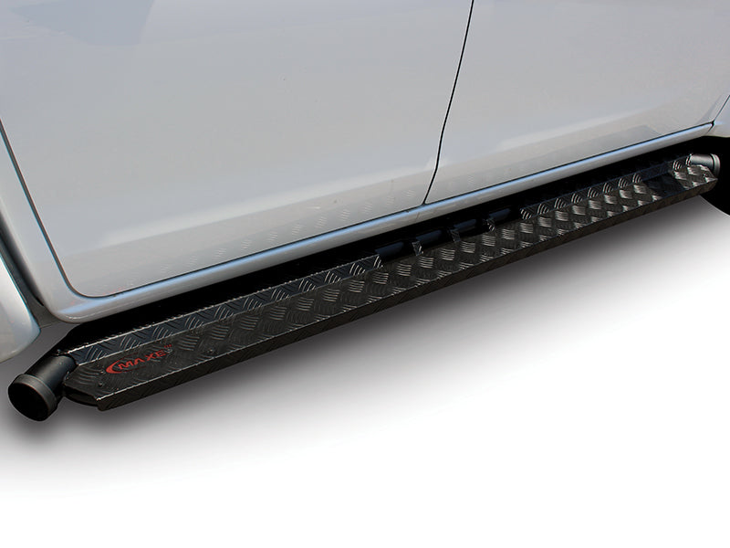 Universal Black Coated S/Steel D/C Running Board with Black Coated Aluminium Tread Plate