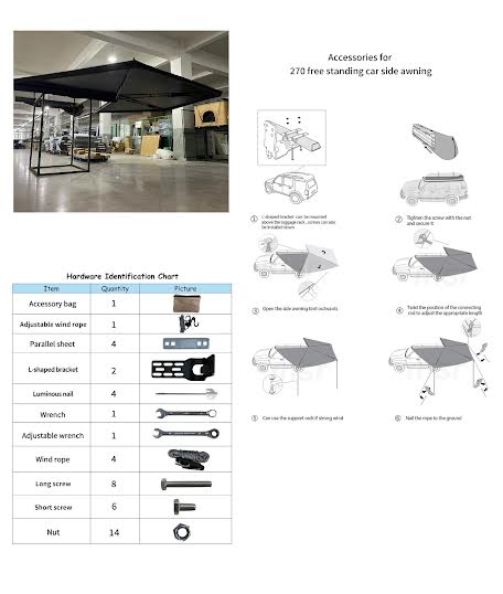XL 2.5M 270 Degree Buffalo Wing Awning