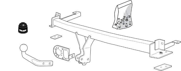 HONDA JAZZ I (GD, GE)  Brink swan neck (fixed)  Wiring Harness Included