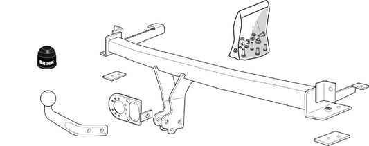 HONDA JAZZ I (GD, GE)  Brink swan neck (fixed)  Wiring Harness Included