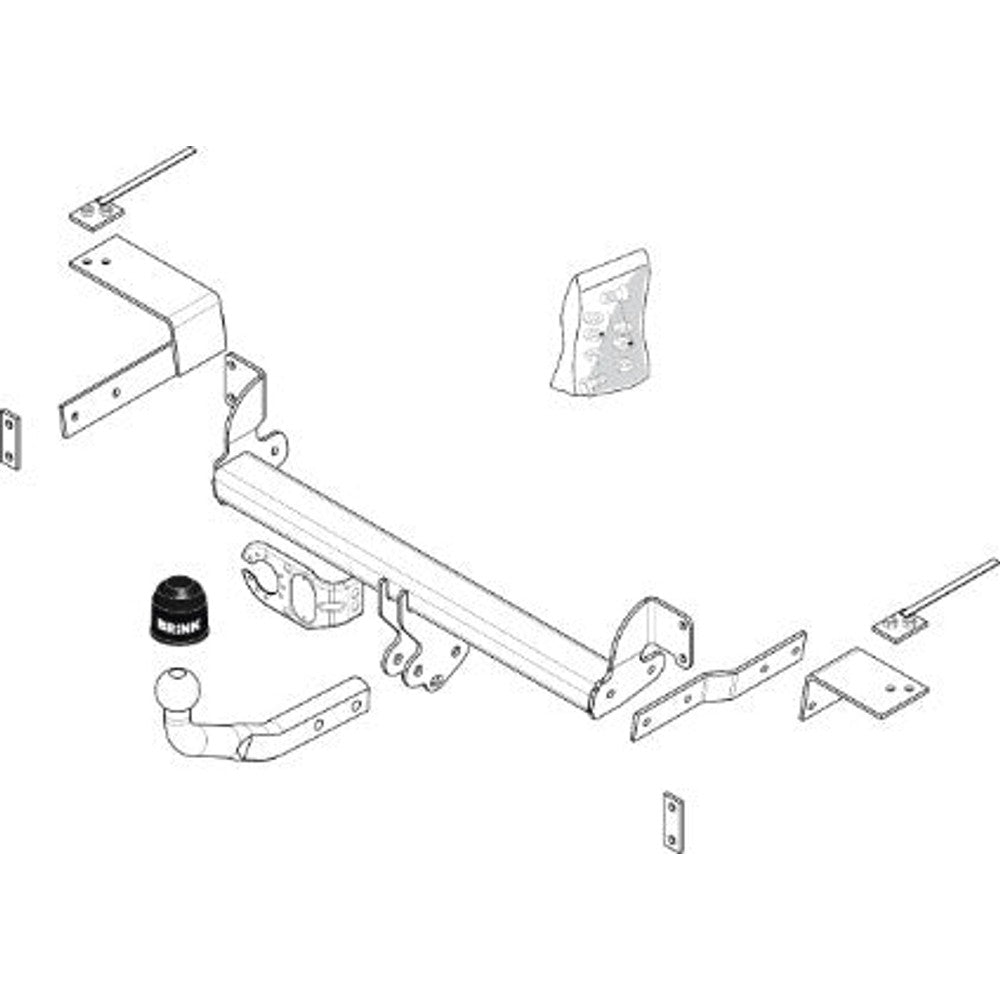 Fiat 500 (312_) Brink Swan Neck (Fixed) Wiring Harness Included (2007-Current)
