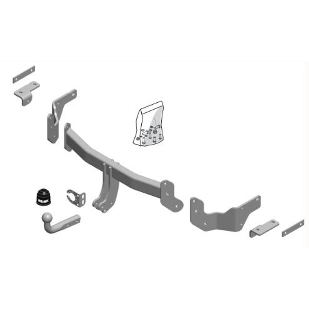 Hyundai Santa Fe III (Dm) Brink Swan Neck (Fixed) Wiring Harness Included (2012-2018)