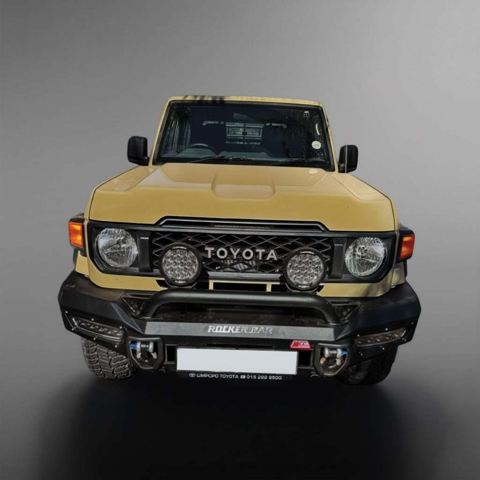 LANDCRUISER 70/79 Series (MY24) PICK UP or STATION WAGON 2024+ : ROCKER BAR FRONT BUMPER REPLACEMENT BULLBAR WITH PEGASUS LIGHT UNITS