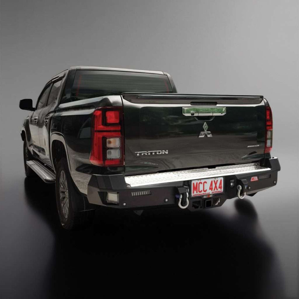 TRITON MV SERIES NEW MODEL 2025 to current: ROCKER REAR REPLACEMENT BUMPER WITH TOWBAR