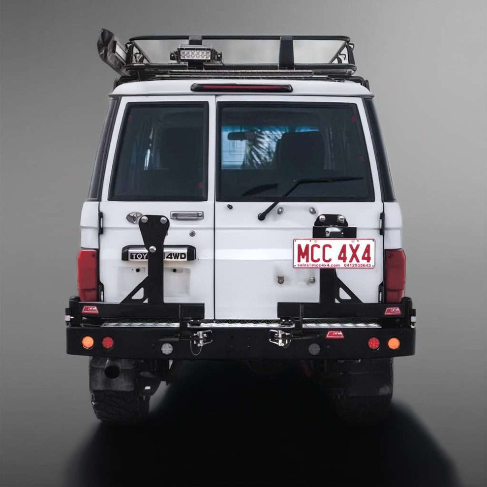 LANDCRUISER 79 Series PICK UP ONLY 2007 - to current: REAR REPLACEMENT BUMPER + WHEEL CARRIER ARM LEFT + RIGHT + TOWBAR