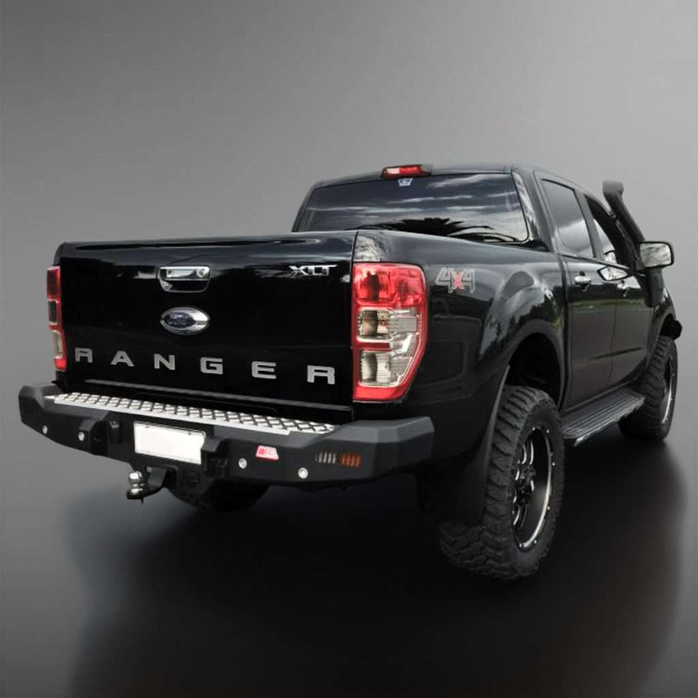RANGER 2012 to 2023: ROCKER REAR REPLACEMENT BUMPER WITH TOWBAR