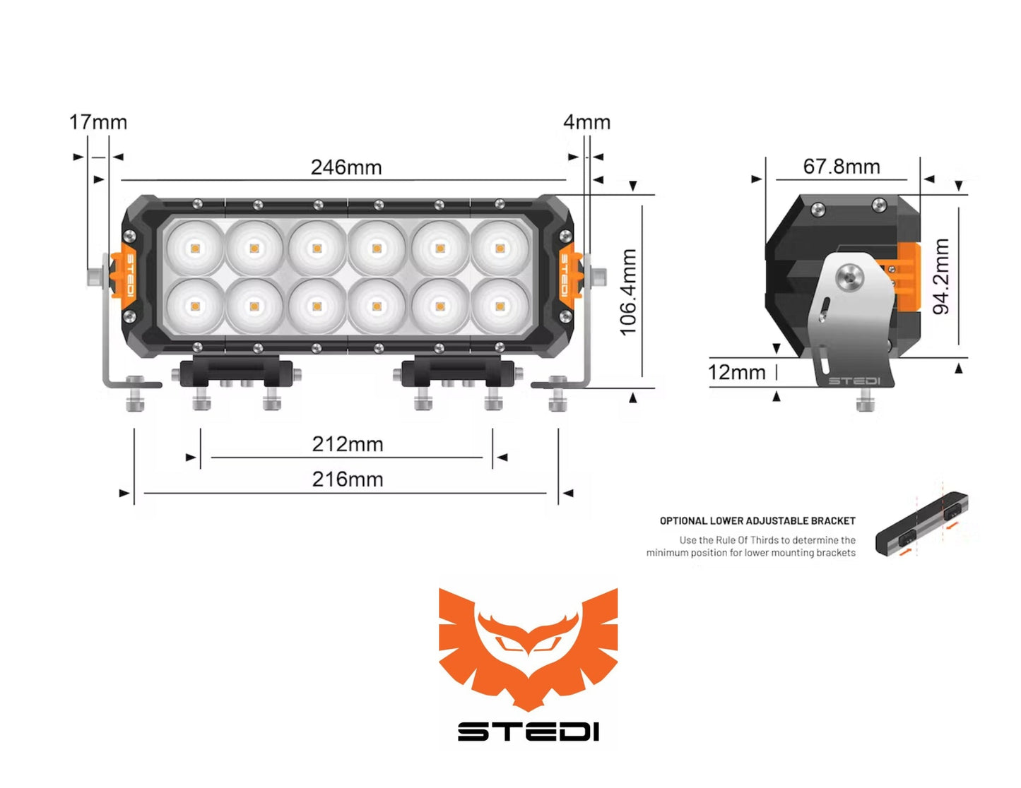 Stedi ST3303 Pro 11-INCH 12 LED Light Bar
