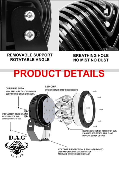 7" 90W LED Spotlight Set