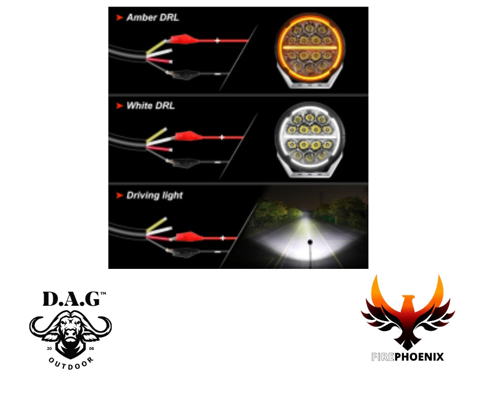 Fire Phoenix 6.5'' DRL LED Spotlight Set