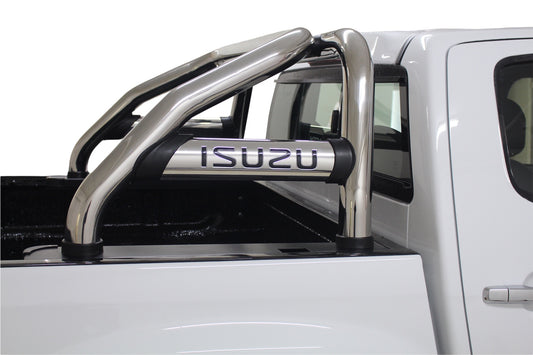 Isuzu DMAX Sports Bar Single Cab Stainless (Black Base Plates) (Fits GEN 6 Model) 2013 - 2021