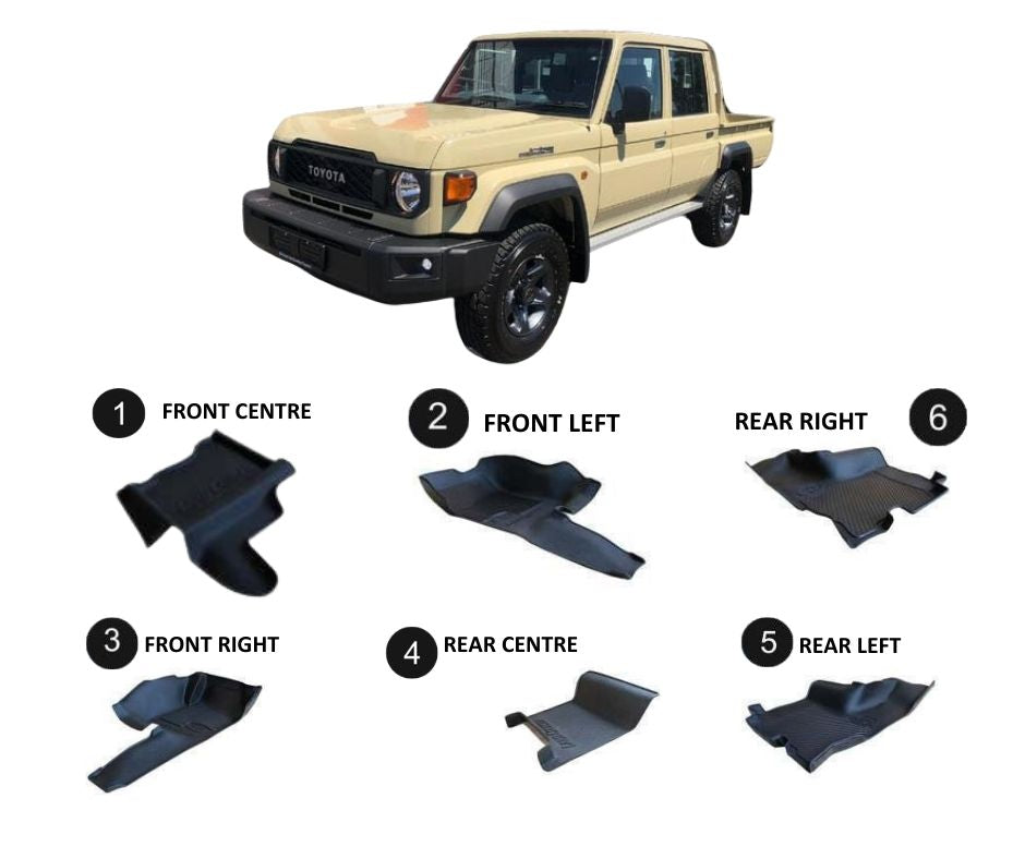 Replacement Mats - Toyota Land Cruiser 2007-PRESENT Double Cab Full Kit
