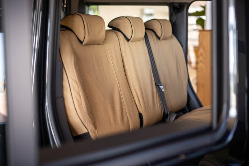 "INEOS - GRENADIER (10/2022 - present); 2 fronts with airbags, headrests & centre console; 60/40 rear bench with 3 small headrests (Africa/Euro Spec) - SEAT COVERS"