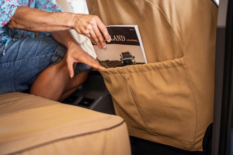 "INEOS - GRENADIER (10/2022 - present); 2 fronts with airbags, headrests & centre console; 60/40 rear bench with 3 headrests (small centre headrests) (US/AUS Spec) - SEAT COVERS"
