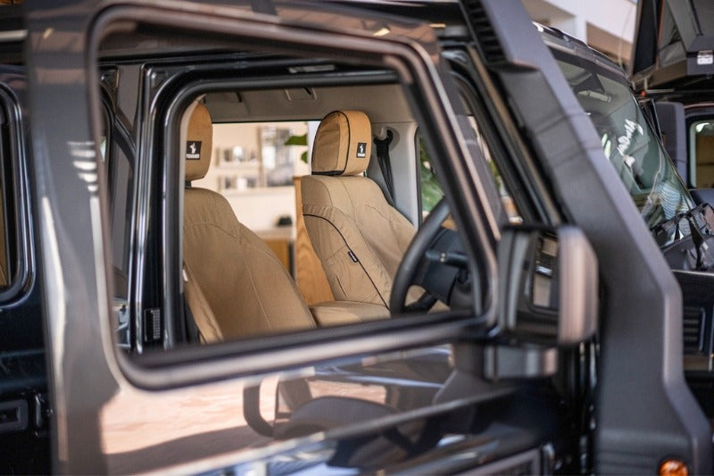 "INEOS - GRENADIER (10/2022 - present); 2 fronts with airbags, headrests & centre console; 60/40 rear bench with 3 small headrests (Africa/Euro Spec) - SEAT COVERS"