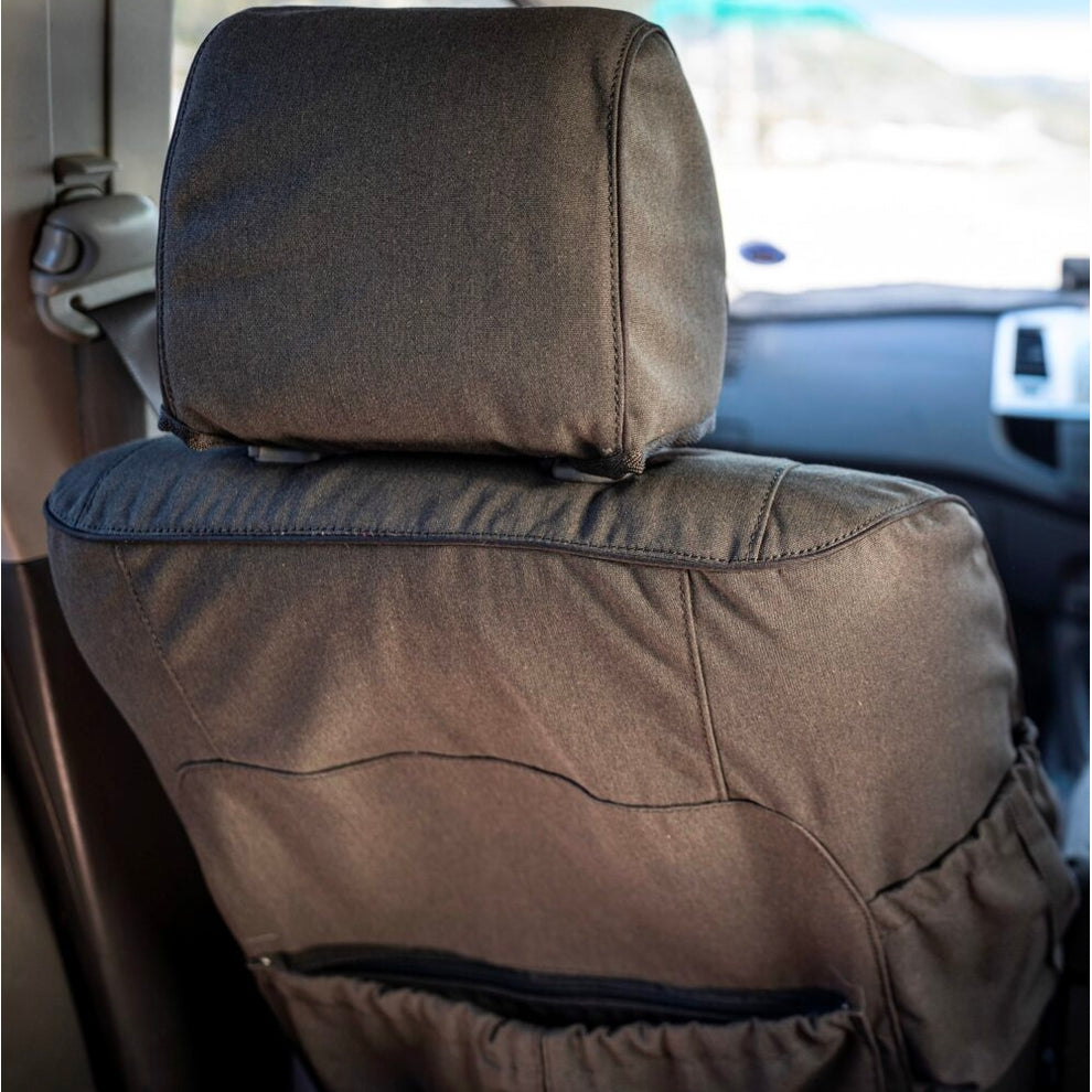 "TOYOTA - HILUX Xtra/Double Cab (03/2016 - present); 2 fronts with/-out airbags, headrests & centre console - SEAT COVERS"