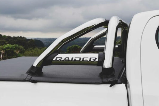 Toyota Hilux 6 Bend Sports Bar w Oval Side Plates Stainless (DC & EX) - DOES NOT FIT WITH TOYOTA OEM TONNEAU 2016 >