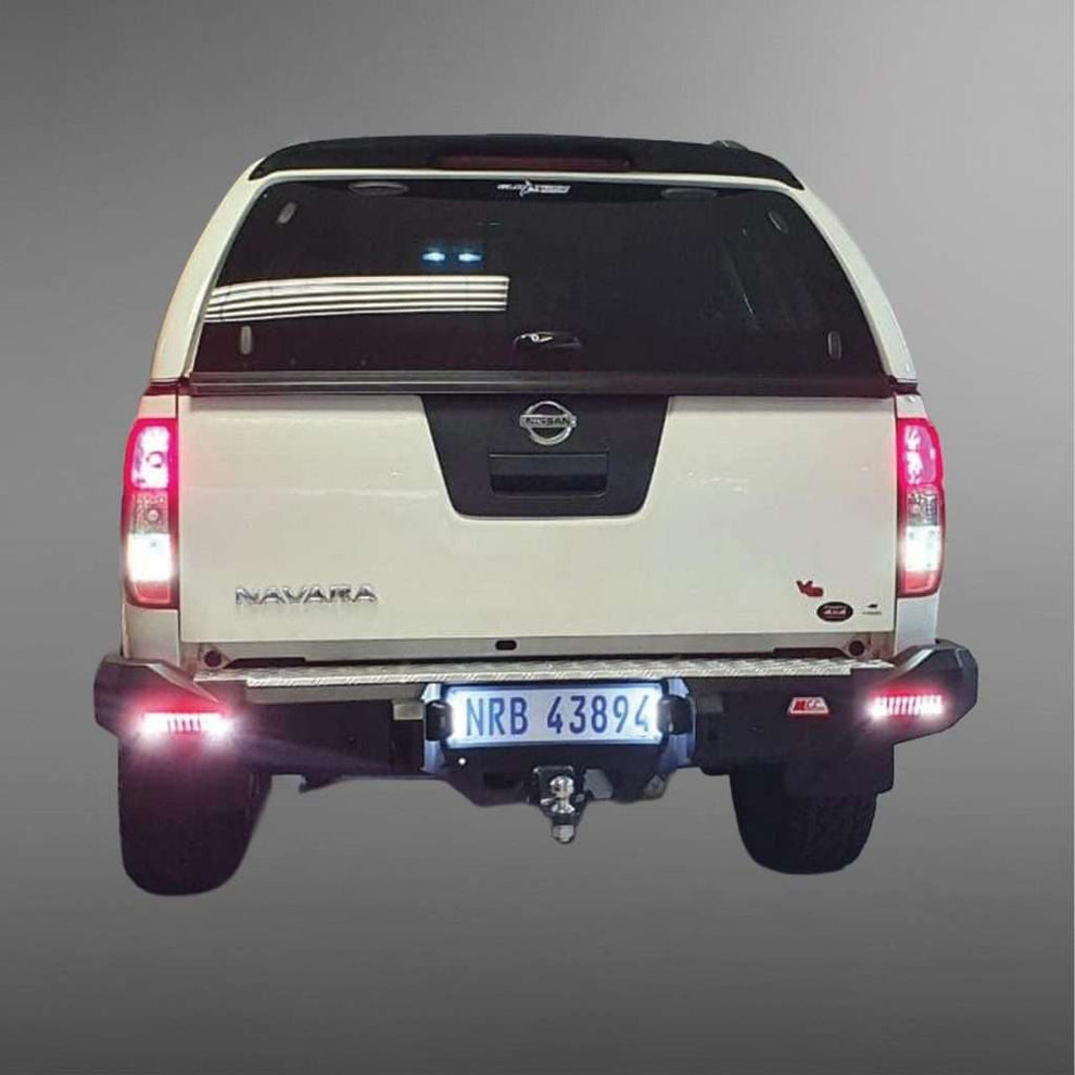 NISSAN NAVARA 2005 to 2017: ROCKER REAR REPLACEMENT BUMPER WITH TOWBAR