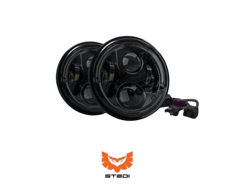 Stedi - 7 Inch LED Headlight Land Cruiser Pair [Carbon Black]