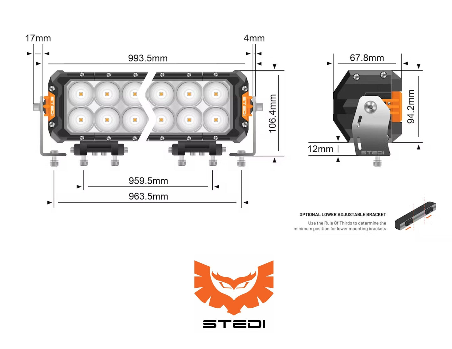 Stedi ST3303 Pro 39 Inch 60 LED Light Bar
