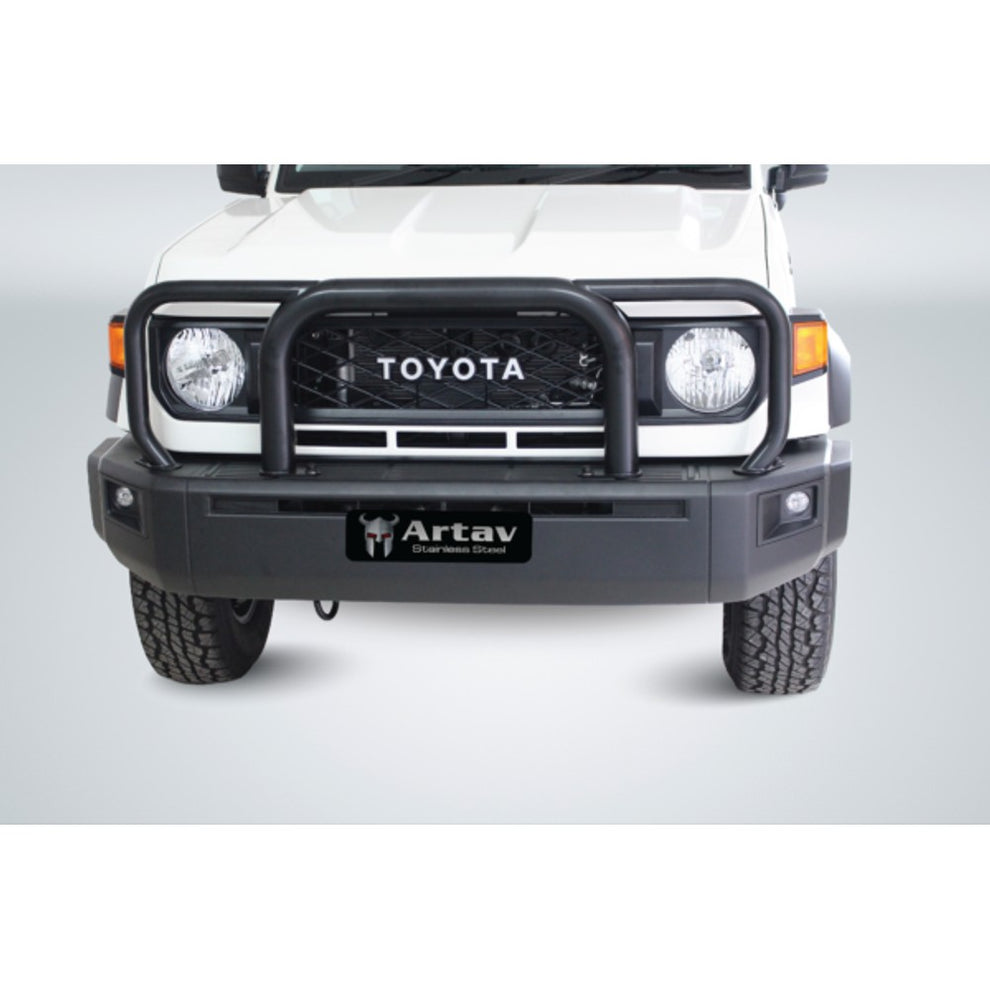 New Toyota Landcruiser 70 Series Grill Guard Black 2024 >