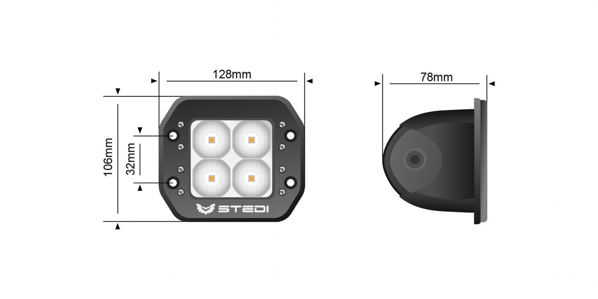 Stedi - C-4 Black Edition Flush Mount LED Light - Flood