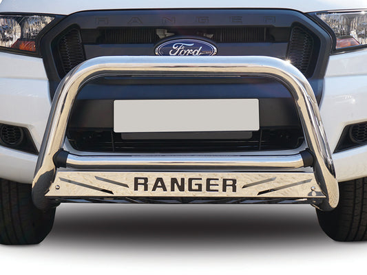 Ford Ranger T6/T7 Stainless Steel Nudge Bar with Sump Guard *Not PDC Compatible  *Excludes fitting kit