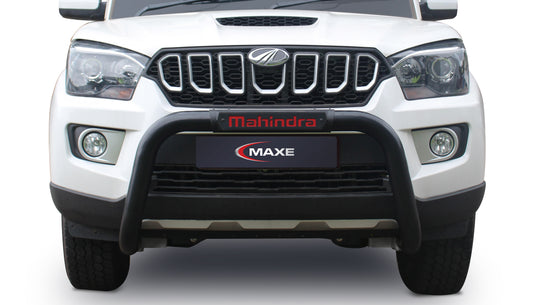 Mahindra PickUP black coated stainless steel nudge bar with PI cover (PDC compatible)