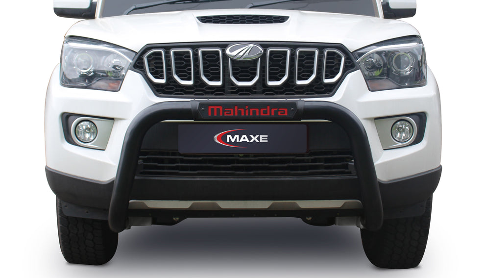 Mahindra PickUP black coated stainless steel nudge bar with PI cover (PDC compatible)