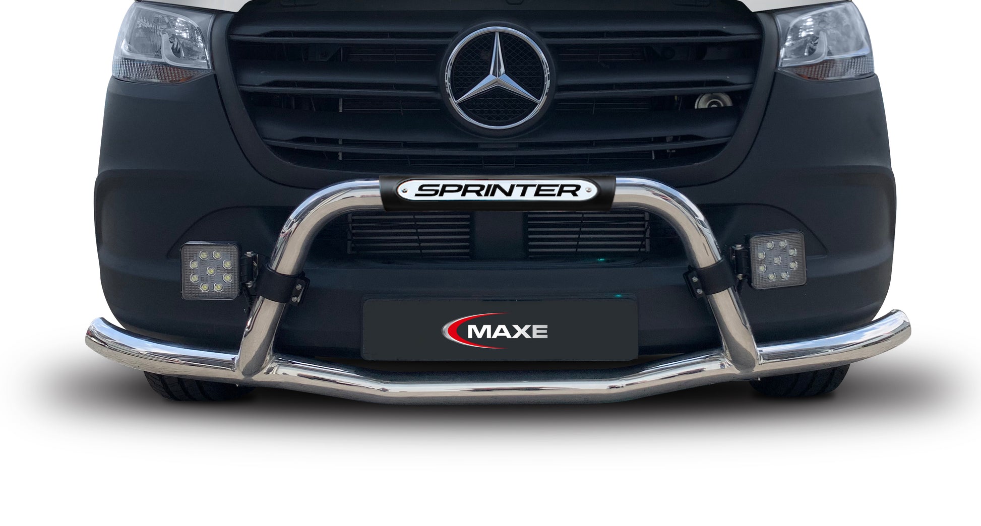 Merc Sprinter Polished Stainless Steel Nudge Bar - 2019 (Fitting kit included)