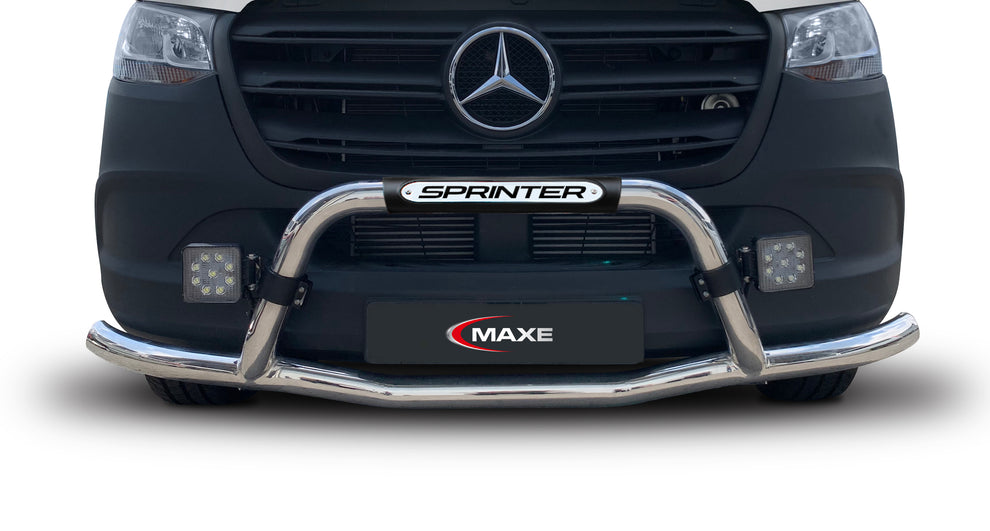 Merc Sprinter Polished Stainless Steel Nudge Bar - 2019 (Fitting kit included)