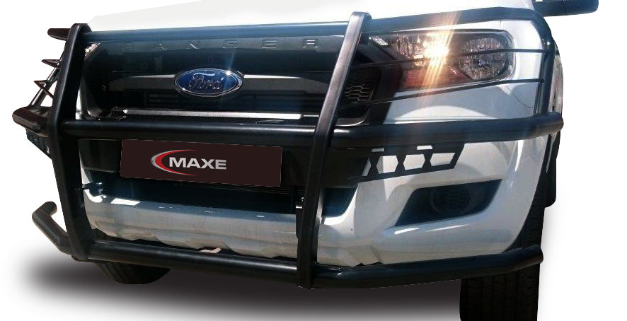 Ford Ranger T7 Black Coated STAINLESS STEEL  Fullface Bullbar version 2  (fits 2016+) (Fitting kit included) - High level of corrosion resistance
