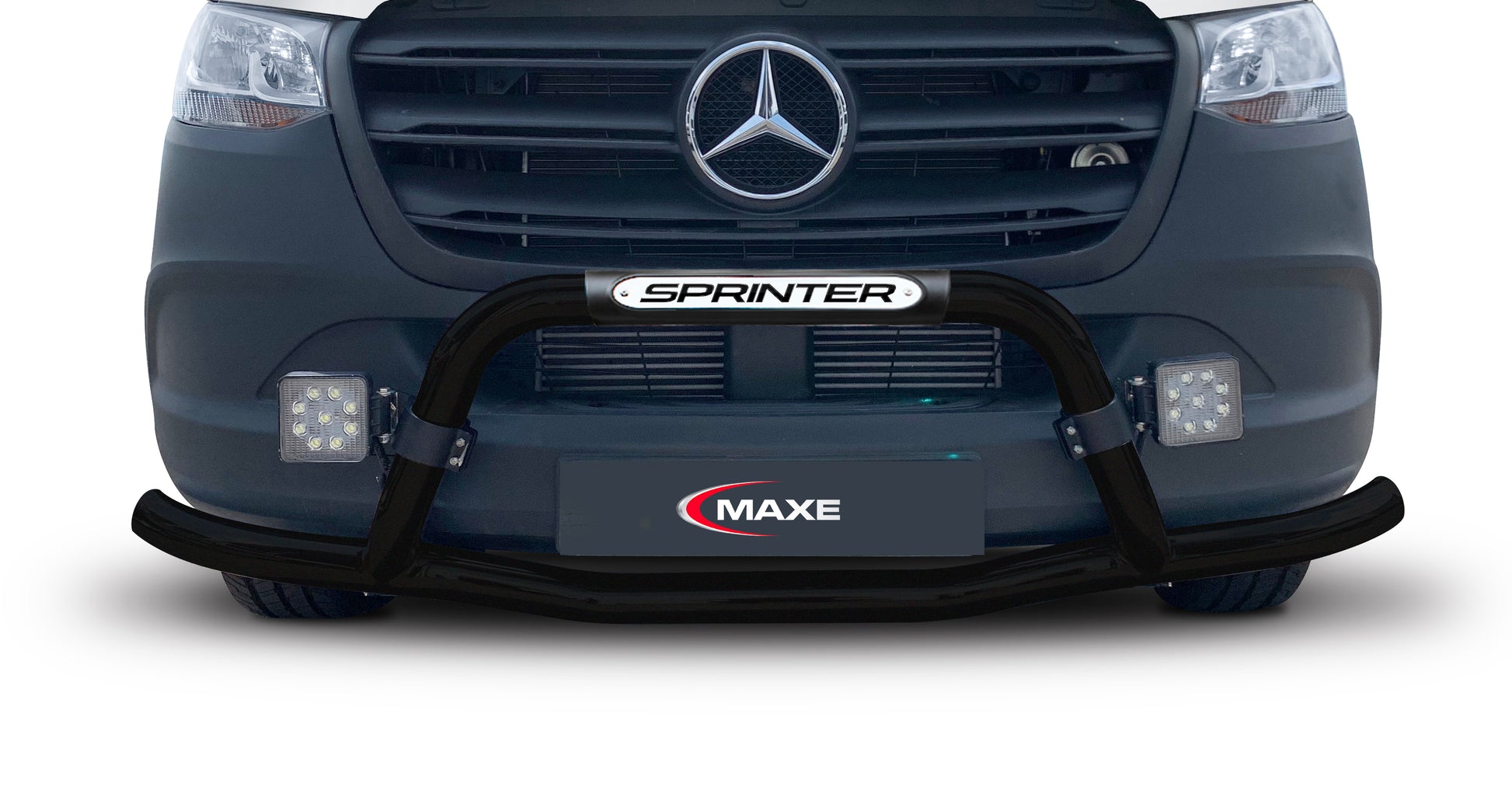 Merc Sprinter Black Coated Stainless Steel Nudge Bar - 2019 (Fitting kit included)