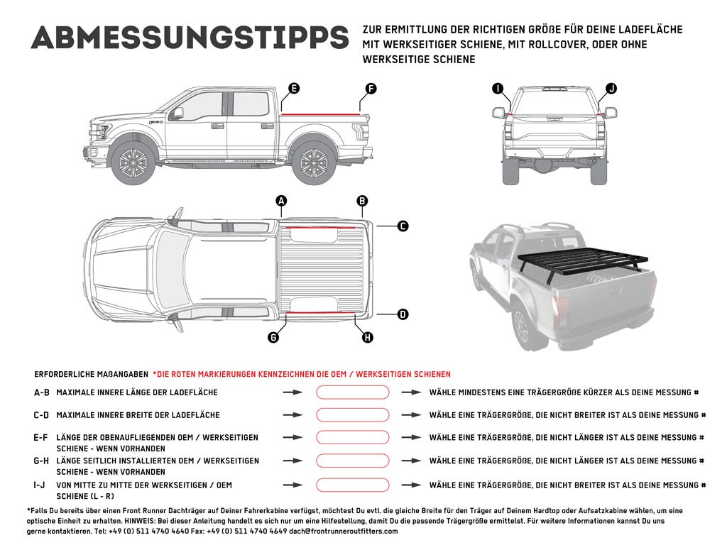 Bakkie Slimline II Load Bed Rack Kit / 1255(W) x 1560(L)