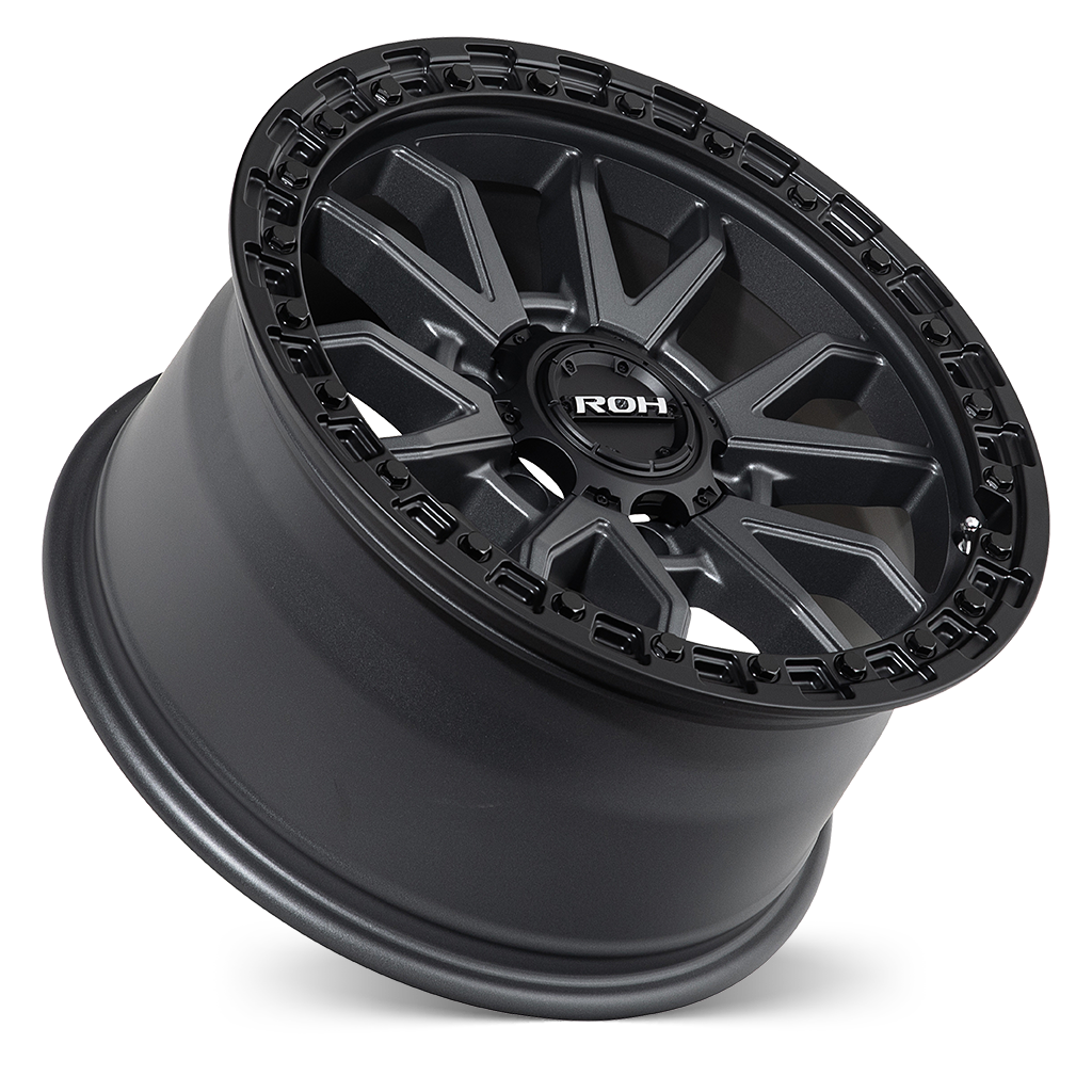 ROH RAID GRAPHITE CENTRE BLACK LIP 17X9 +35 6/139.7