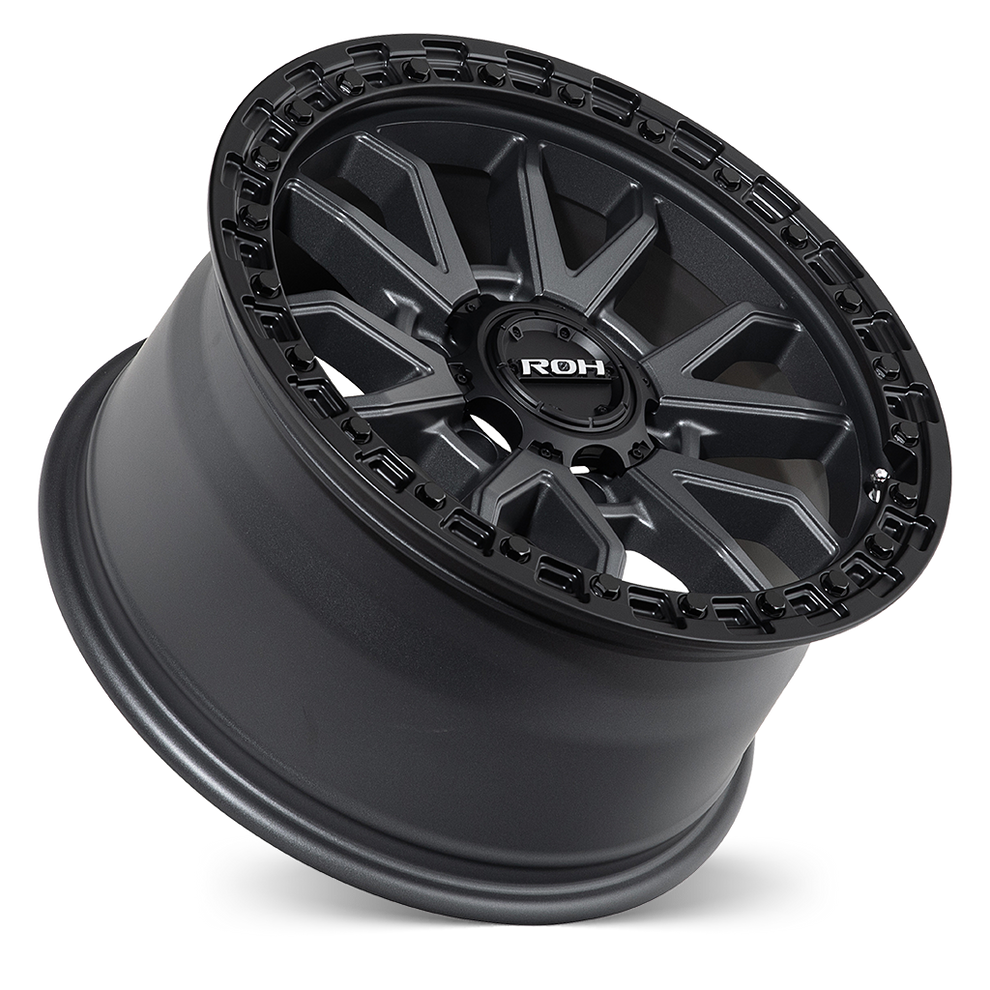 ROH RAID GRAPHITE CENTRE BLACK LIP 17X9 +35 6/139.7