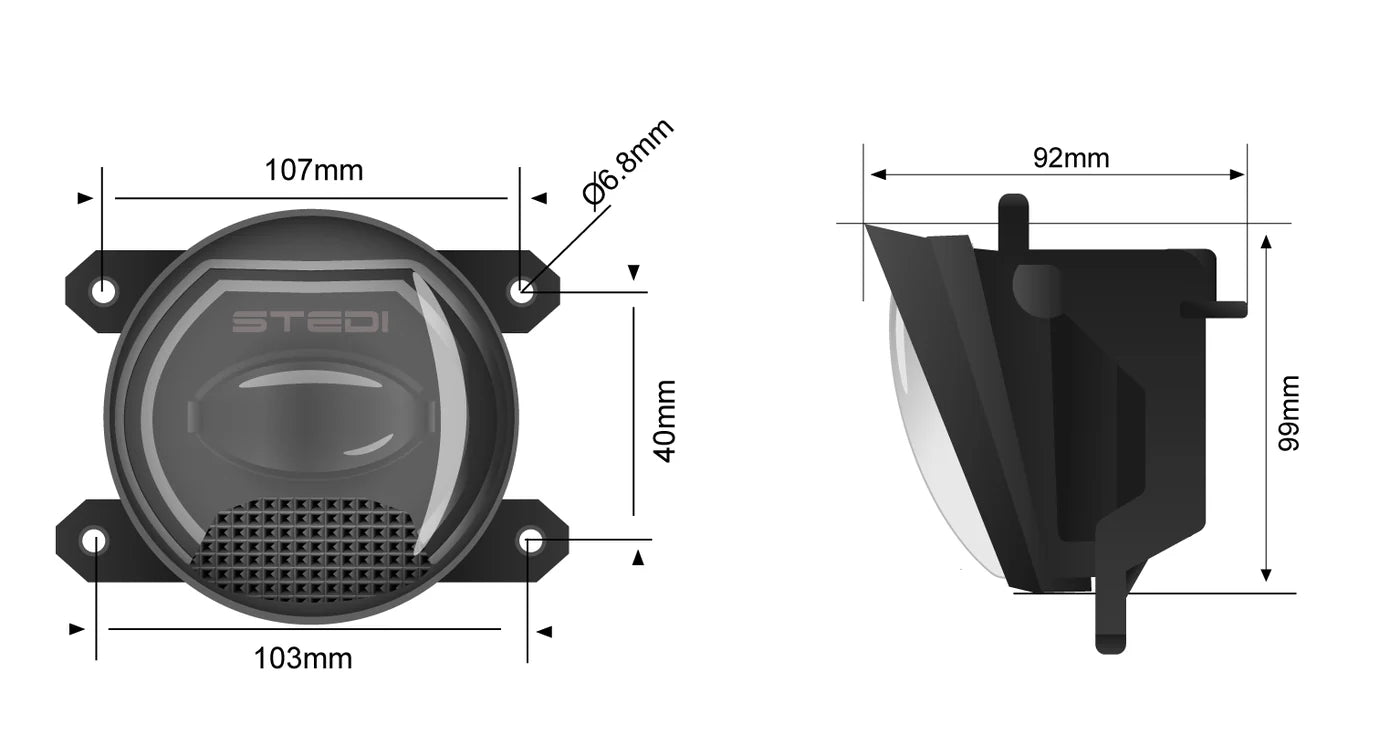 STEDI Universal Type B LED Fog Light with DRL Conversion Kit