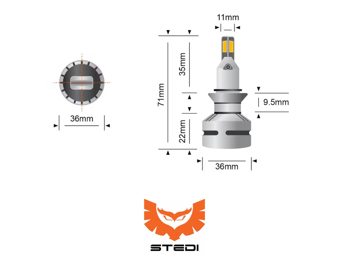Stedi Projector HIV-1 - H9 - H8 LED Headlight Globes (Pair)